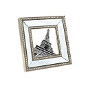 yÁzyAiEgpzIsaac Jacobs 4x4 Champagne Mirror Bead Picture Frame - Classic Mirrored Frame with Dotted Border Made for Wall Display Tabletop Photo G