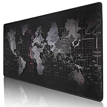 yÁzyAiEgpzKriture Gaming Mouse Pad Extended Mouse Map Mat (World Map 31.5'x11.8'inch3mm)Nonslip Base Thick Comfy Waterproof and Foldable Mat for