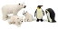 šۡ͢ʡ̤ѡUANDME Polar Animal Toy Figurines Set Includes Polar Bear Family &Emperor Penguin Family Figures [¹͢]