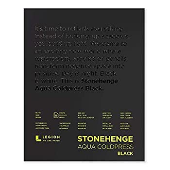 【中古】【輸入品 未使用】Legion Stonehenge Aqua Watercolor Pad 140lb Cold Press 8 by 10 Inches Black Paper 15 Sheets (L21-SQC140BK810) 並行輸入品