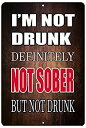 【中古】【輸入品・未使用】Rogue River Tactical Funny Beer Alcohol Sign Metal Tin Sign Home Bar Kitchen I'm not Drunk Sober [並..