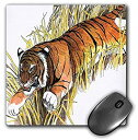 yÁzyAiEgpz3dRose Mouse Pad Illustration of A Tiger Leaping Through Tall Grass with Claws Exposed - 8 by 8-Inches (mp_171376_1) [sAi]