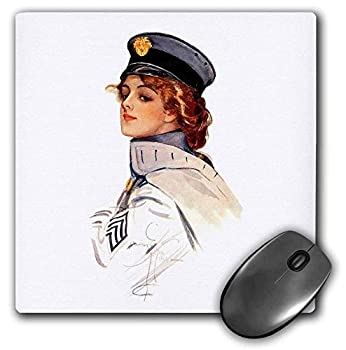 楽天アトリエ絵利奈【中古】【輸入品・未使用】3dRose Mouse Pad Harrison Fisher “ Air Force Girl - 8 by 8-Inches （mp_303077_1） [並行輸入品]