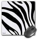 3dRose Mouse Pad Zebra Fabric - Black-White - 8 by 8-Inches (mp_101157_1) 