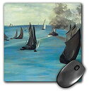 【中古】【輸入品 未使用】3dRose Mouse Pad Steamboat Seascape or Sea View Calm Weather by Edoard Manet - 8 by 8-Inches (mp_127341_1) 並行輸入品