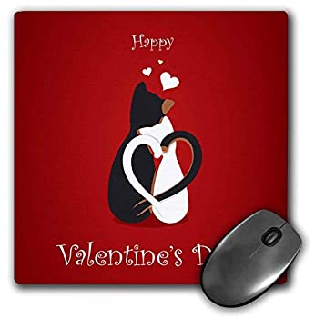 yÁzyAiEgpz3dRose Mouse Pad Happy Valentines Day Black and White Cats On Red Background - 8 by 8-Inches (mp_255870_1) [sAi]