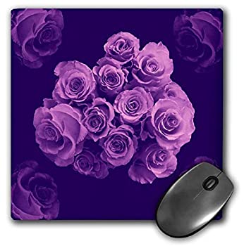 【中古】【輸入品・未使用】3dRose Mouse Pad Dreamy Purple Rose Bouquet Surrounded by Four Roses On Royal Purple Background - 8 by 8-Inches mp_29860_1 [並行輸入