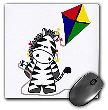 【中古】【輸入品 未使用】3dRose Mouse Pad Cute Funny Zebra Flying Kite Cartoon - 8 by 8-Inches (mp_298934_1) 並行輸入品