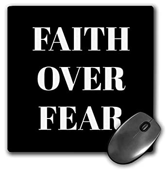 楽天アトリエ絵利奈【中古】【輸入品・未使用】3dRose Mouse Pad Faith Over Fear White Letters On A Black Background - 8 by 8-Inches （mp_265910_1） [並行輸入品]