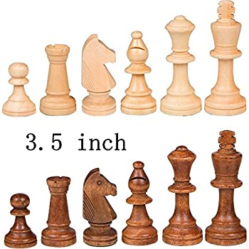 【中古】【輸入品・未使用未開封】EEkiimy Wood Chess Pieces only without board For Replacement Of Missing Pieces 3.5 inch King Chess Pieces Figure [並行輸入品]