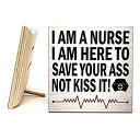 【中古】【輸入品・未使用】JennyGems Nurse Gift Sign| Funny Nurse Plaque Sign | Gift for Nurse | Nurses Gift | Wood Sign Hangs or Stands (White)| Made in USA [並