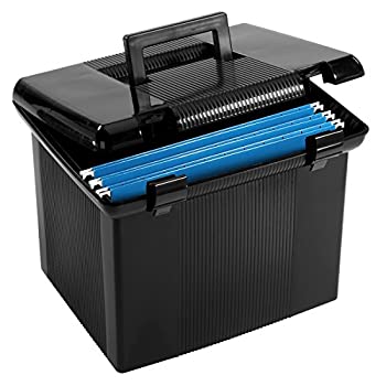 【中古】【輸入品 未使用】Portafile File Storage Box Letter Plastic 11 x 14 x 11-1/8 Black (並行輸入品)