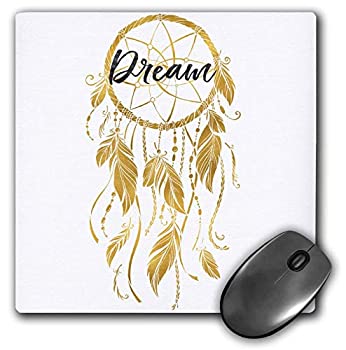 3dRose Mouse Pad Picturing Gold Inspirational Dream Catcher 8 x 8' (mp_271090_1) 