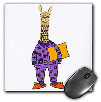 【中古】【輸入品・未使用】3dRose Mouse Pad Funny Silly Llama Wearing Purple Flowered Pajamas 8 x 8 mp_273487_1 [並行輸入品]