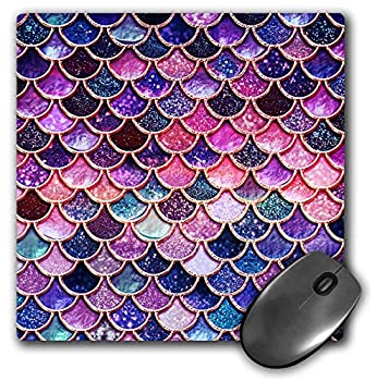 楽天アトリエ絵利奈【中古】【輸入品・未使用】3dRose Mouse Pad Multicolor Girly Trend Pink Luxury Elegant Mermaid Scales Glitter 8 x 8' （mp_272859_1） [並行輸入品]