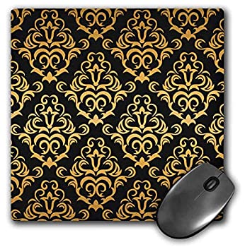yÁzyAiEgpz3dRose Mouse Pad Glam Gold and Black Large Damask Pattern - 8 by 8-Inches (mp_239966_1) [sAi]