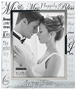 【中古】【輸入品・未使用】Malden Mirrored Glass Wedding Picture Frame Mr. and Mrs. 8 by 10-Inch [並行輸入品]