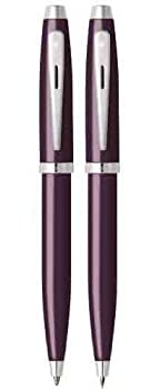 【中古】【輸入品 未使用】Sheaffer 100 Ballpoint Pen and Mechanical Pencil Set Featuring Nickel Plate Trim - Glossy Purple シャープペン (並行輸入品)