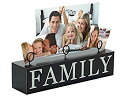 【中古】【輸入品 未使用】Malden International Designs Tabletop Photo Clips Wood Block Holds 3 Pictures Family Distressed Black by Malden 並行輸入品