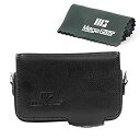 【中古】【輸入品 未使用】MegaGear Protective Leather Black Camera Case For Canon S110 SX260 SX280 / Panasonic ZS25 ZS20 ZS7 LX7 / Nikon Coolpix P330 P310 / Sony