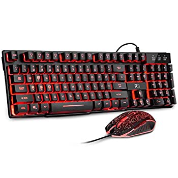 yÁzyAiEgpzRii Gaming Keyboard and Mouse Set 3-LED Backlit Mechanical Feel Business Office Keyboard Colorful Breathing Backlit Gaming Mouse for Wo