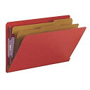 【中古】【輸入品・未使用】Pressboard End Tab Folders Legal Six-Section Bright Red 10/Box (並行輸...