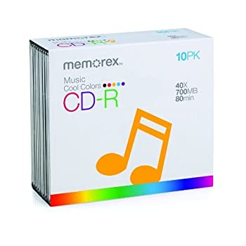 【中古】【輸入品・未使用】Memorex 700MB/80-Minute Music CD-R Media (Cool Colors 10-Pack with Jewel Cases) (Discontinued by Manufacturer) by Memorex [並行輸入品]