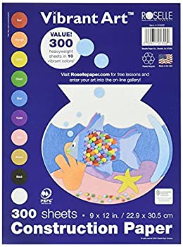 yÁzyAiEgpzRoselle's 9x12 Vibrant Art Heavyweight 300 Sheets Assorted Construction Paper Value Pack (01300) [sAi]