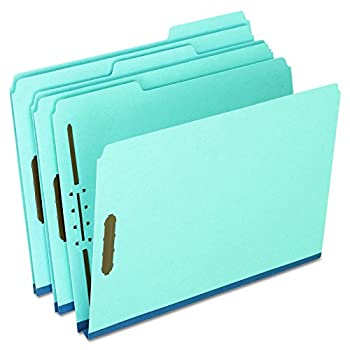 Two-Fastener Pressboard Expanding Folder with 1/3 Cut Tab Letter Blue 25/Box (並行輸入品)