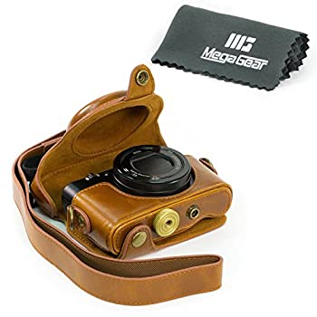 šۡ͢ʡ̤ѡMegaGear 'Ever Ready' Protective Light Brown Leather Camera Case Bag for Sony DSC-RX100M II DSC-RX100 III DSC-RX100 IV Digital Camera