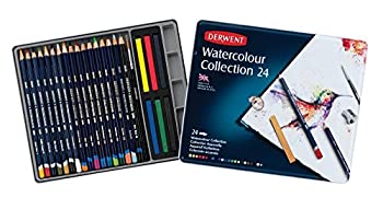 yÁzyAiEgpzDerwent Watercolour Collection Tin Watersoluble Mixed Media with Accessories - Set of 24 [sAi]