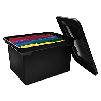 【中古】【輸入品 未使用】File Tote Storage Box w/Lid Legal/Letter Plastic Black (並行輸入品)