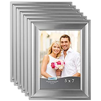 【中古】【輸入品 未使用】Icona Bay 5x7 Picture Frame (6 Pack Silver) Silver Photo Frame 5 x 7 Wall Mount or Table Top Set of 6 Elegante Collection 並行輸入品
