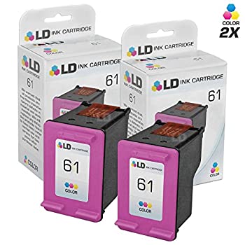 LD ? Remanufactured Replacement Ink Cartridges for Hewlett Packard CH562WN (HP 61) Tri-Color (2 Pack) 