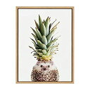 【中古】【輸入品・未使用】DesignOvation Sylvie Hedgehog Pineapple Portrait Framed Canvas Wall...