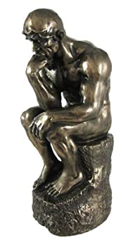 【中古】【輸入品 未使用】Rodin the Thinker Statue Fine Art Sculpture Male Nude Figure Real Bronze Powd. 並行輸入品