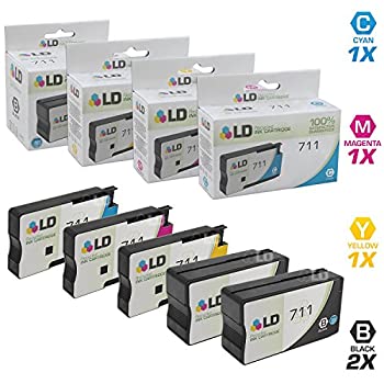 yÁzyAiEgpzLD ? Remanufactured Replacements for Hewlett Packard 711 5PK Ink Cartridges: 2 CZ133A Black 1 CZ130A Cyan 1 CZ131A Magenta & 1 CZ132A Y