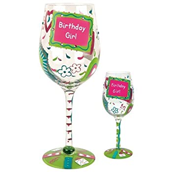 【中古】【輸入品・未使用】Lolita Glassware Birthday Girl Giant Wine Glass (GLS19-5511B) Multicolored [並行輸入品]