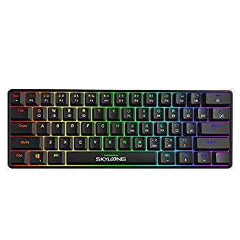 yÁzyAiEgpzSKYLOONG GK61 60% Mechanical Keyboard 61 Keys Portable Small Full Keys Programmable Gaming Keyboard Red Switchs Hot Swappable RGB Mecha