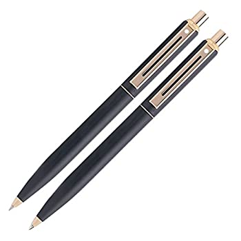 【中古】【輸入品 未使用】Sheaffer Sentinel Ballpoint Mechanical Pencil Set Matt Black - Gold Trim シャープペン (並行輸入品)