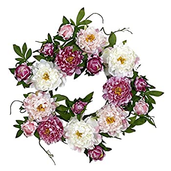 yÁzyAiEgpzNearly Natural 4788 Peony Wreath 22-Inch Pink [sAi]