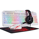 【中古】【輸入品 未使用】Redragon S101 Wired RGB Backlit Gaming Keyboard and Mouse Gaming Mouse Pad Gaming Headset Combo All in ONE PC Gamer Bundle for Windows