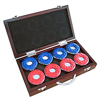 yÁzyAiEgpzHathaway Shuffleboard Pucks with Case (Set of 8) Dark Cherry Finish [sAi]