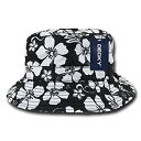 【中古】【輸入品・未使用】Decky 455-PL-BLK-07 Floral Polo Bucket Hat Black - Large & Extra Large