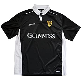 【中古】【輸入品・未使用】Guinness ブラック/ホワイト パフォーマンス 半袖 ラグビーシャツ X-Large