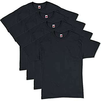 【中古】【輸入品・未使用】Hanes メンズ コンフォートソフト 半袖Tシャツ (4枚組) US サイズ: Large カラー: ブラック