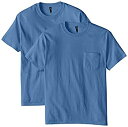 【中古】【輸入品・未使用】Hanes メンズ 2パック 半袖 ポケット ビーフィー T US サイズ: Small カラー: ブルー