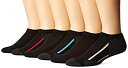 【中古】【輸入品 未使用】Hanes 434-6B Boys No- Show Comfortblend Black Ez Sort Socks Size Medium, Black, 6 Pack