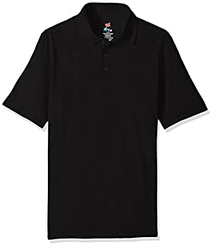 yÁzyAiEgpzHanes Men's Short Sleeve X-Temp W/ FreshIQ Polo Black Small