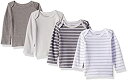 【中古】【輸入品・未使用】(ヘインズ) Hanes ガールズ 究極のベビー フレキシー 長袖クルーTシャツ 4枚パック US サイズ: 0-6 Months